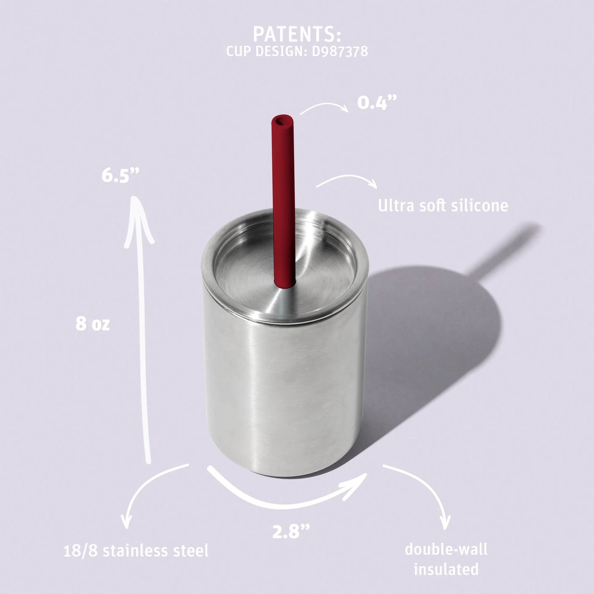 8oz Stainless Steel Sippy Cup - Spill Proof Straw Transition Cup (9 color options) - Image 4