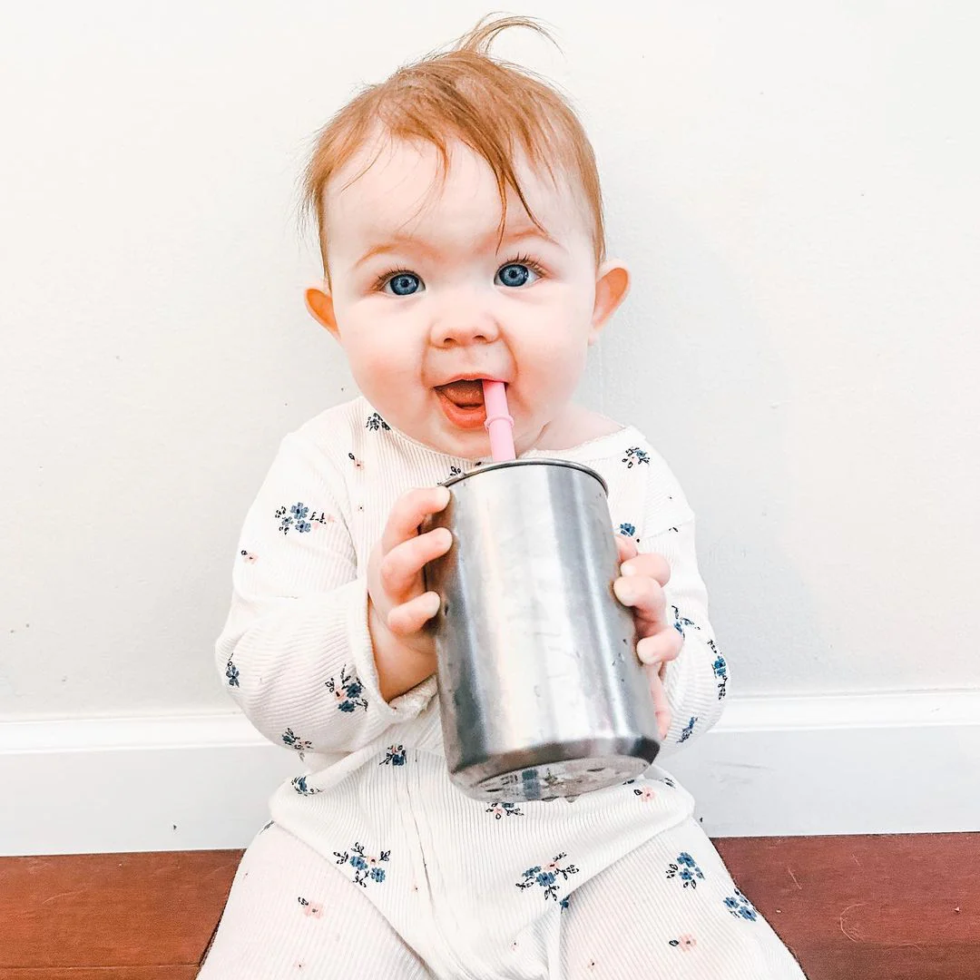 8oz Stainless Steel Sippy Cup - Spill Proof Straw Transition Cup (9 color options) - Image 8