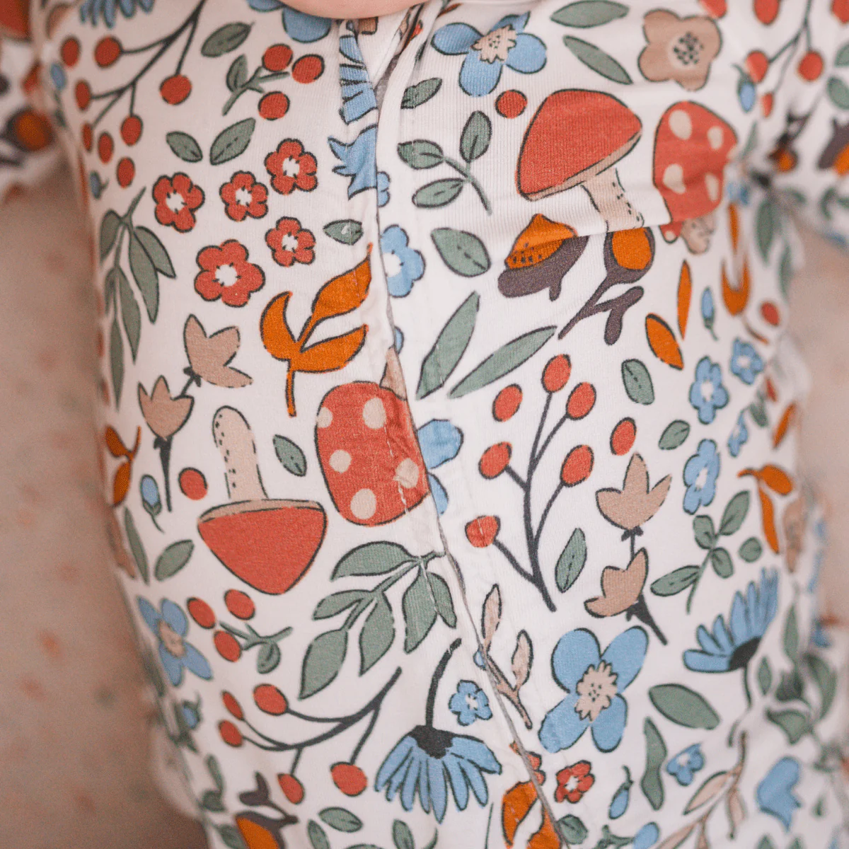Convertible Bamboo Zip Romper - Fall Floral - Image 4