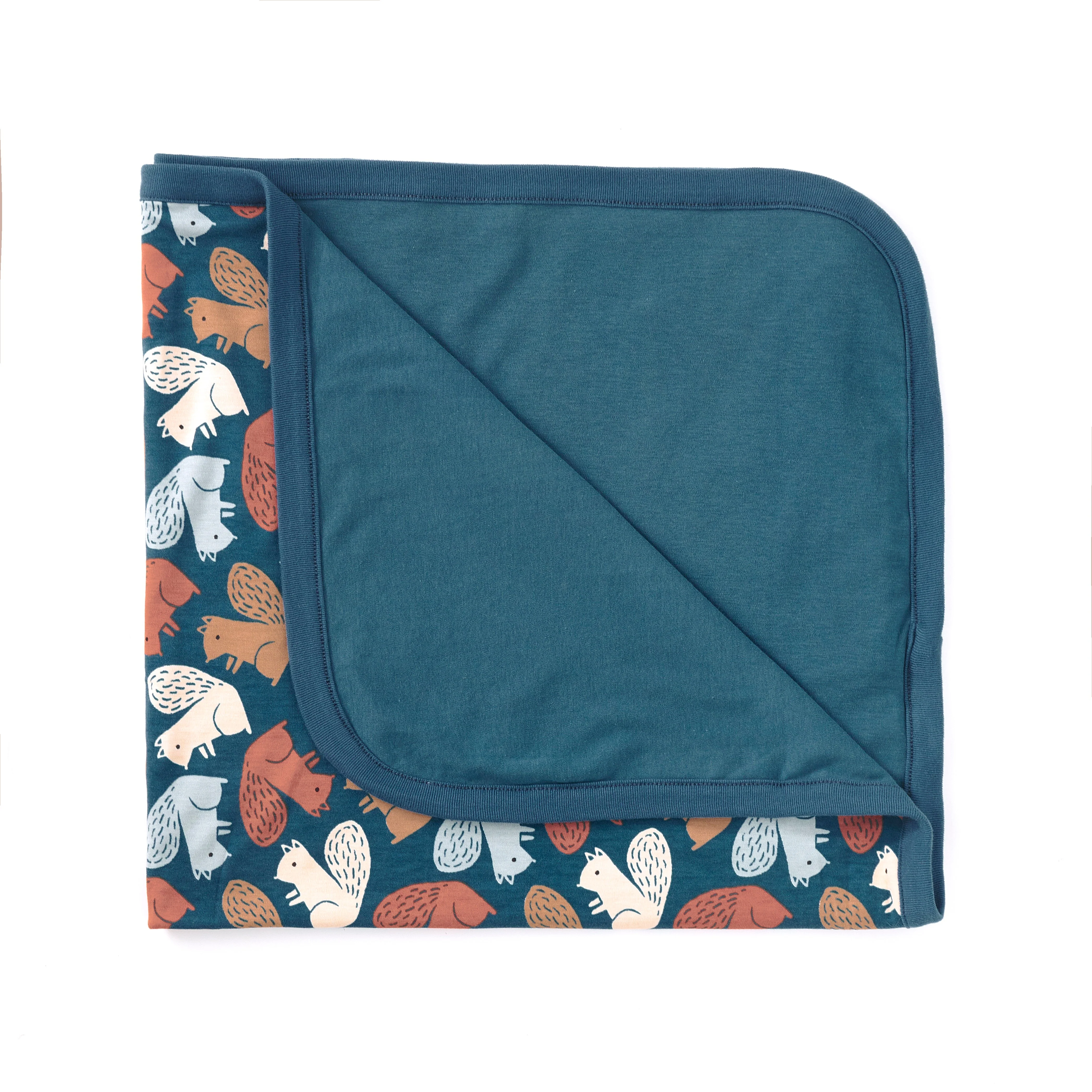 Bamboo Blend 2-ply Receiving Blanket - Squirrel Scurry - Image 3