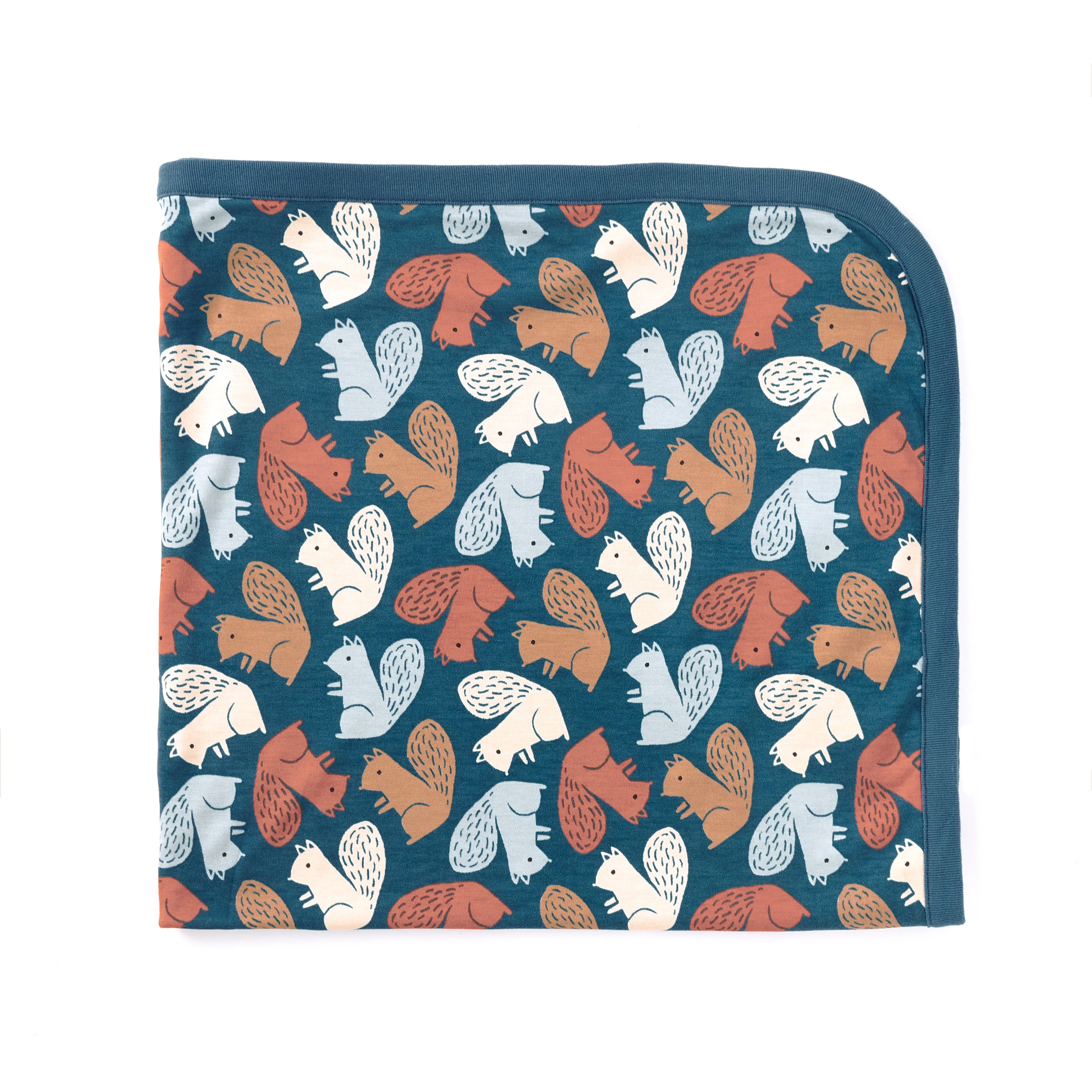 Bamboo Blend 2-ply Receiving Blanket - Squirrel Scurry - Image 4