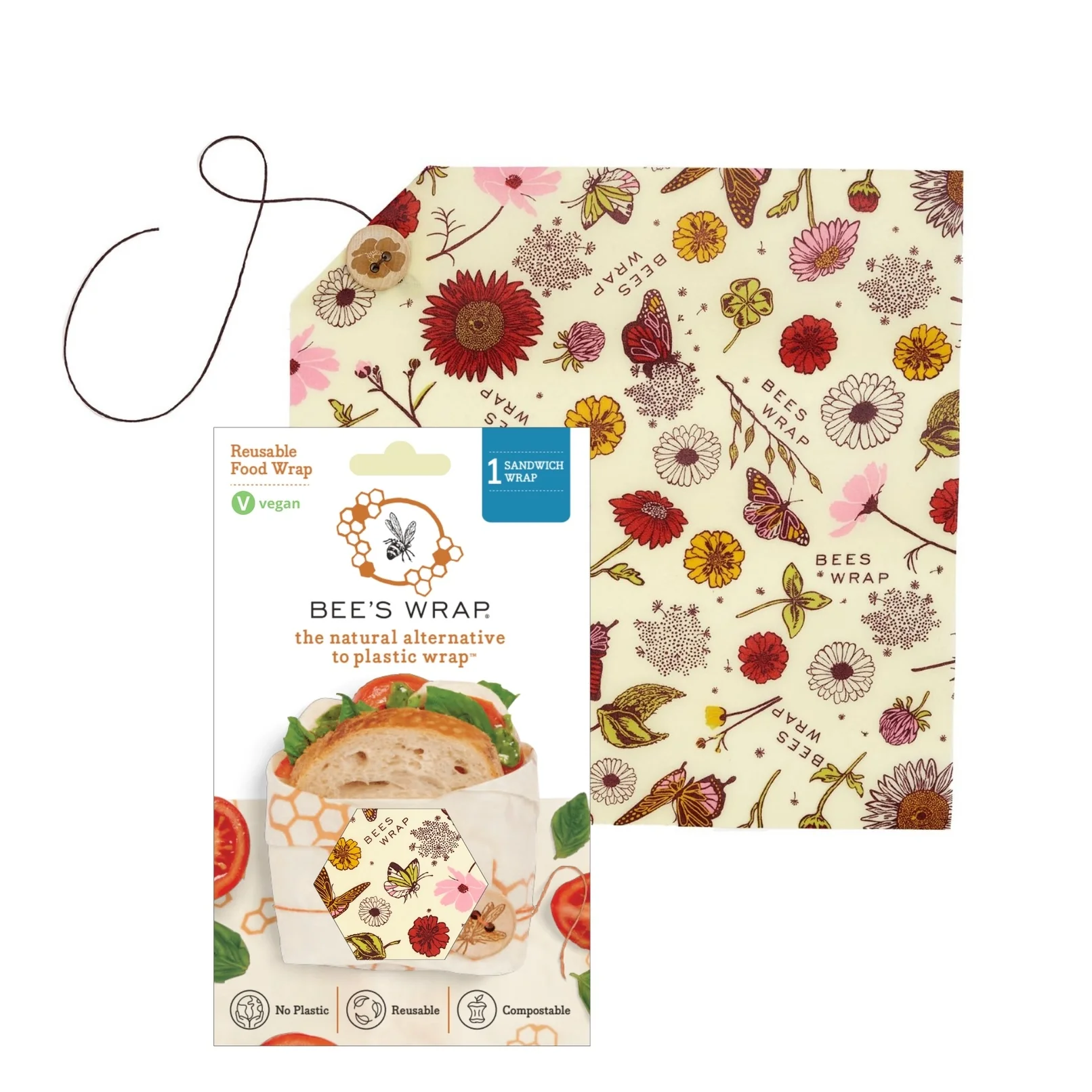 Beeswax Sandwich Wrap (Vegan Wax) - Meadow Magic - Image 3