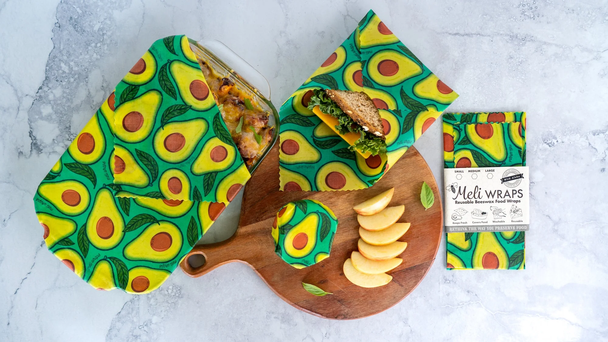 Meli Wraps Beeswax Food Wrap Roll - Avocado - Image 5