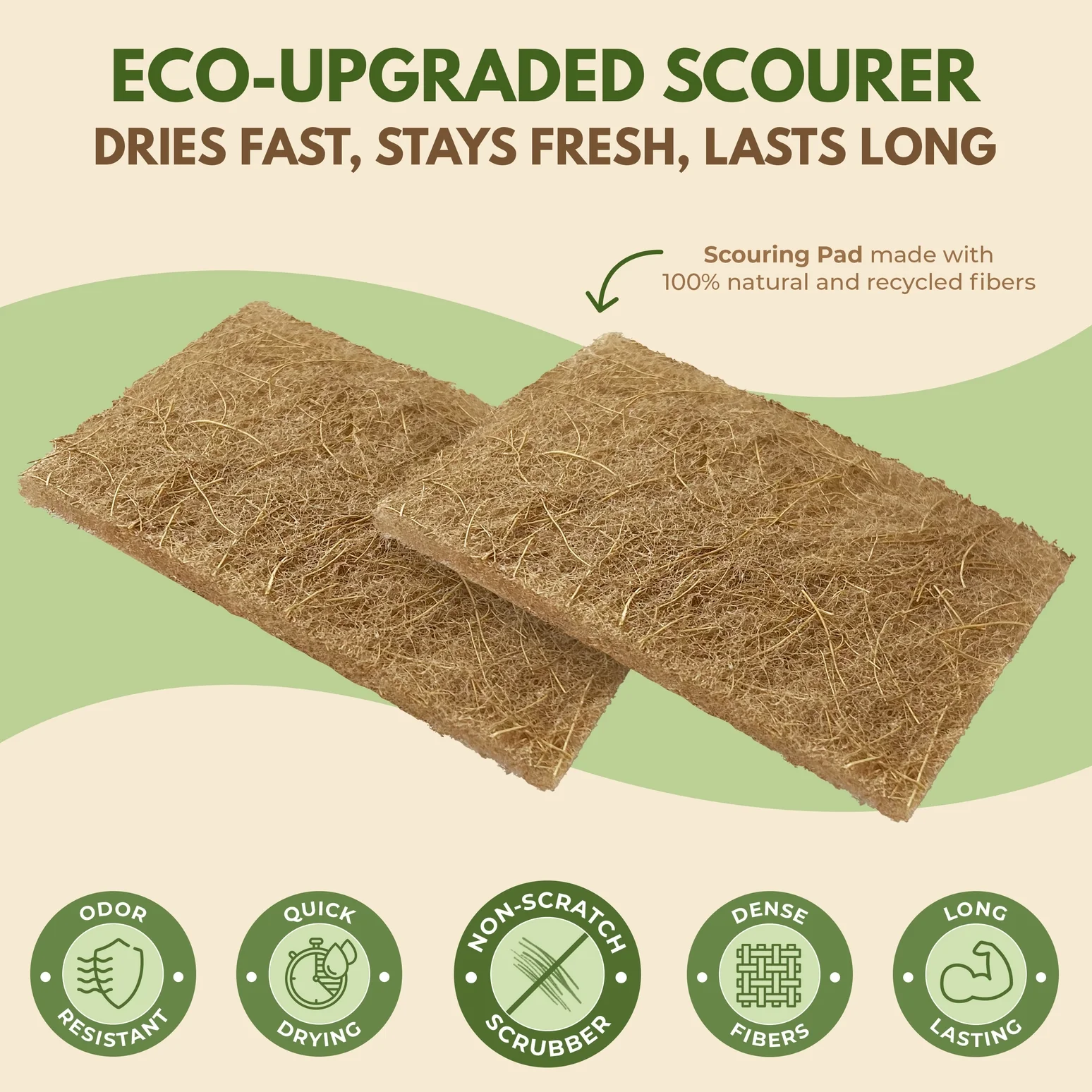 Coconut Scouring Pad - 3 Pack - Image 3
