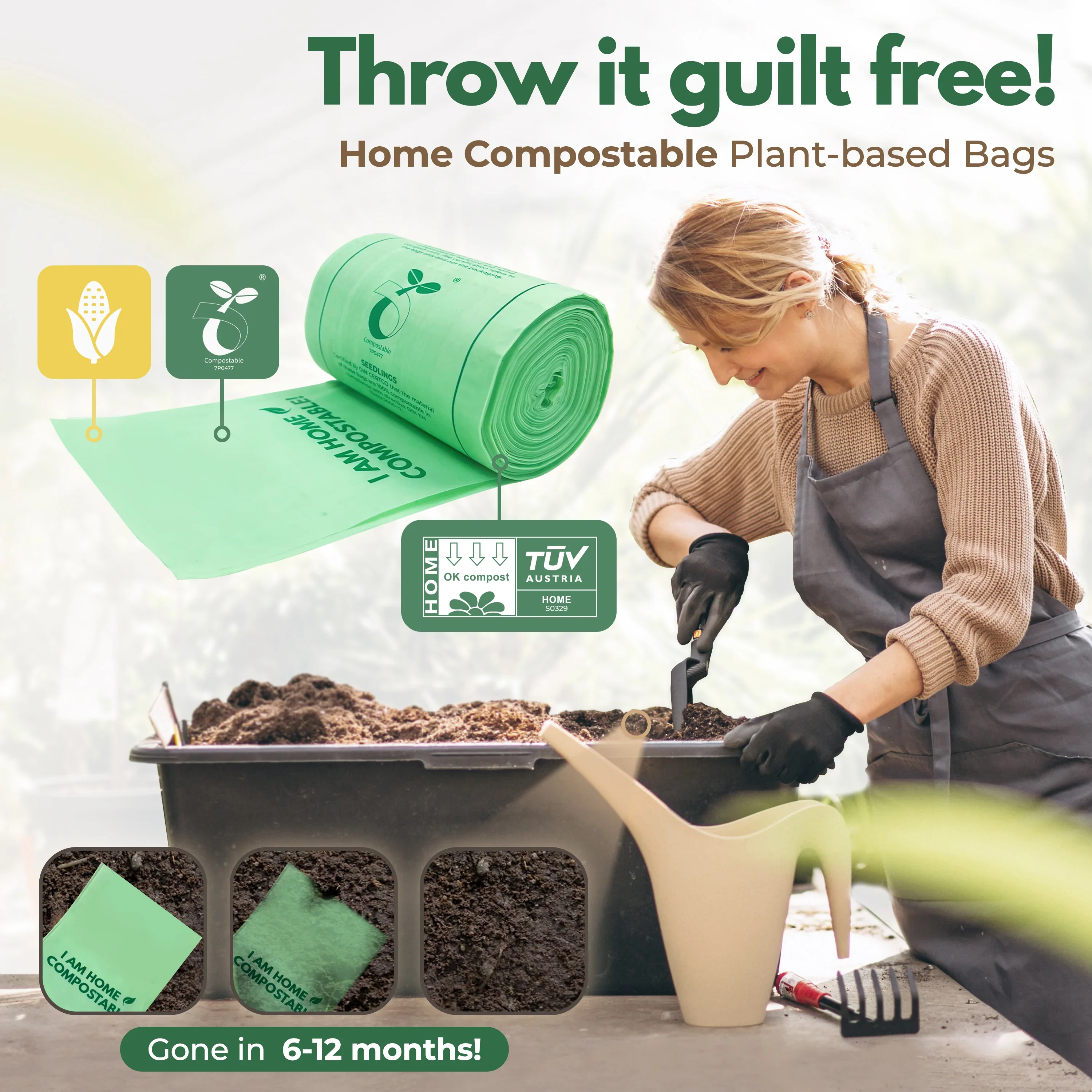Compostable Trash Bags 1.6 Gal - Image 2