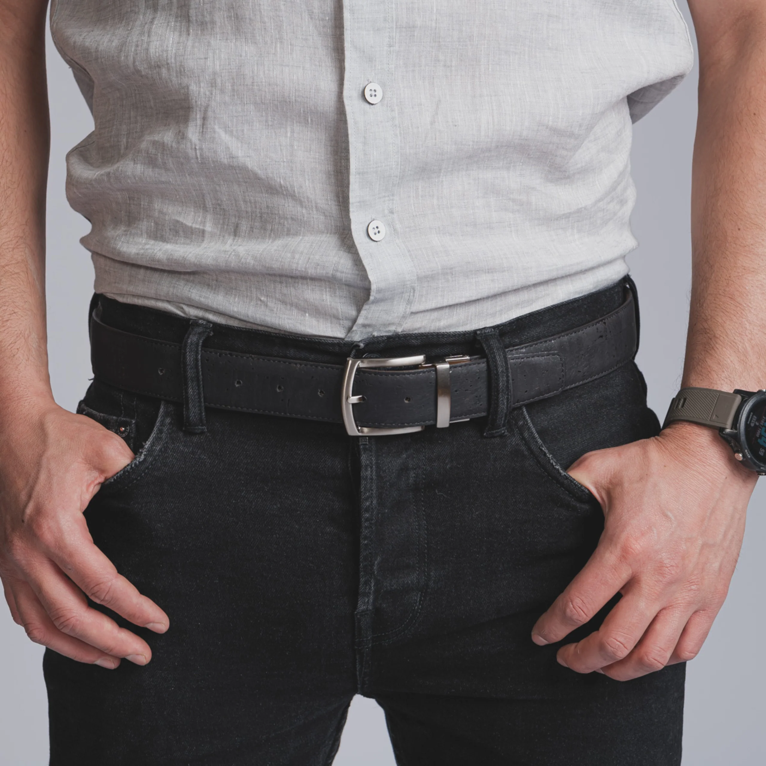 Cork Reversible Men's Belt (Brown/Black) - Image 3