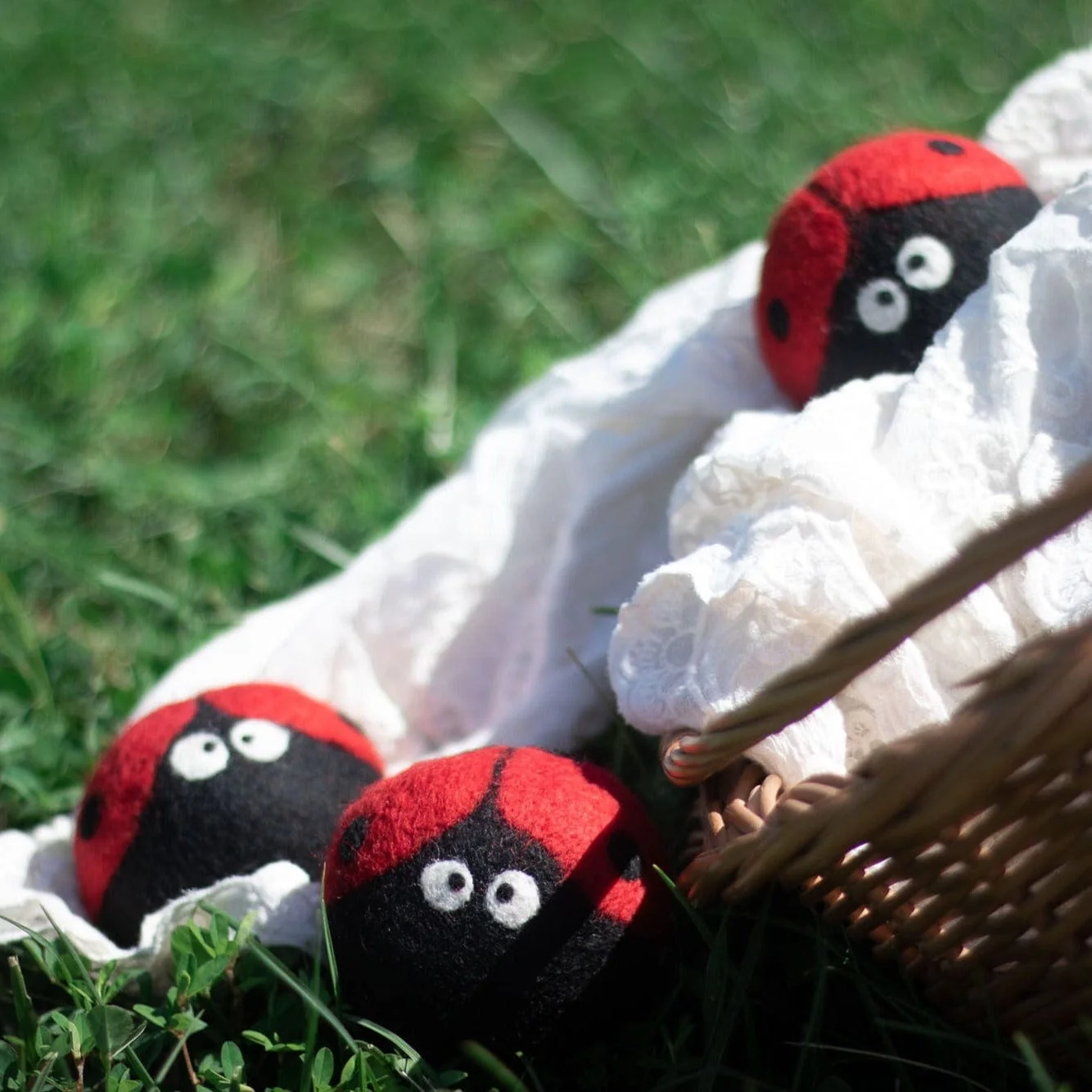 Ladybug Trio Eco Wool Dryer Balls - Set of 3 - Image 5