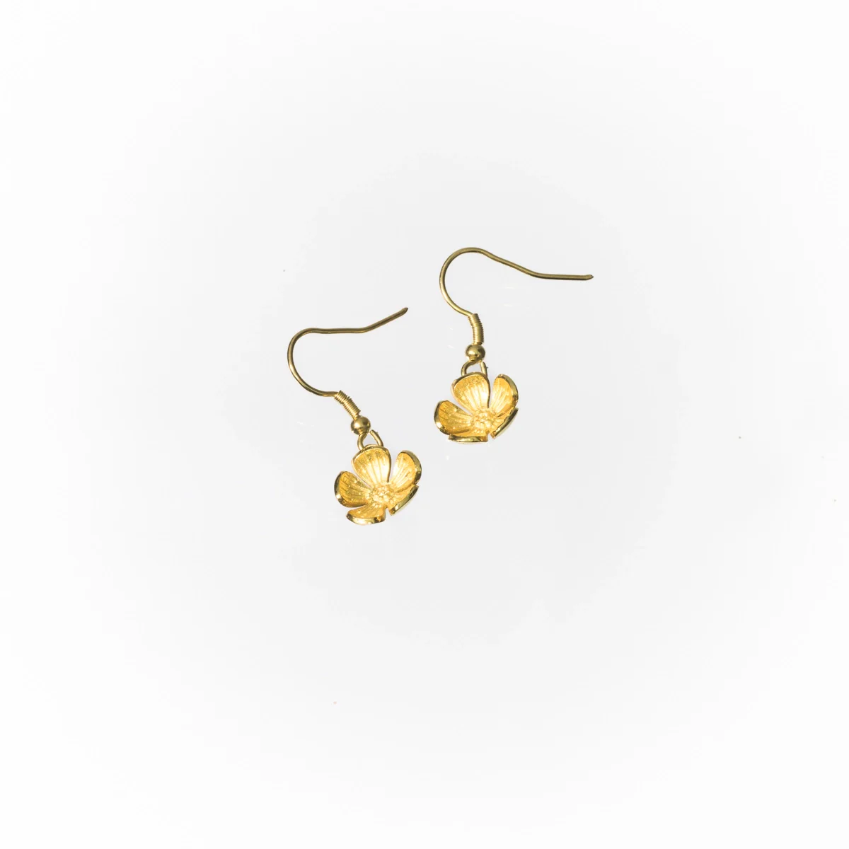 Forget-Me-Not Dangle Earrings (14K Gold, Silver) - Handmade - Image 3
