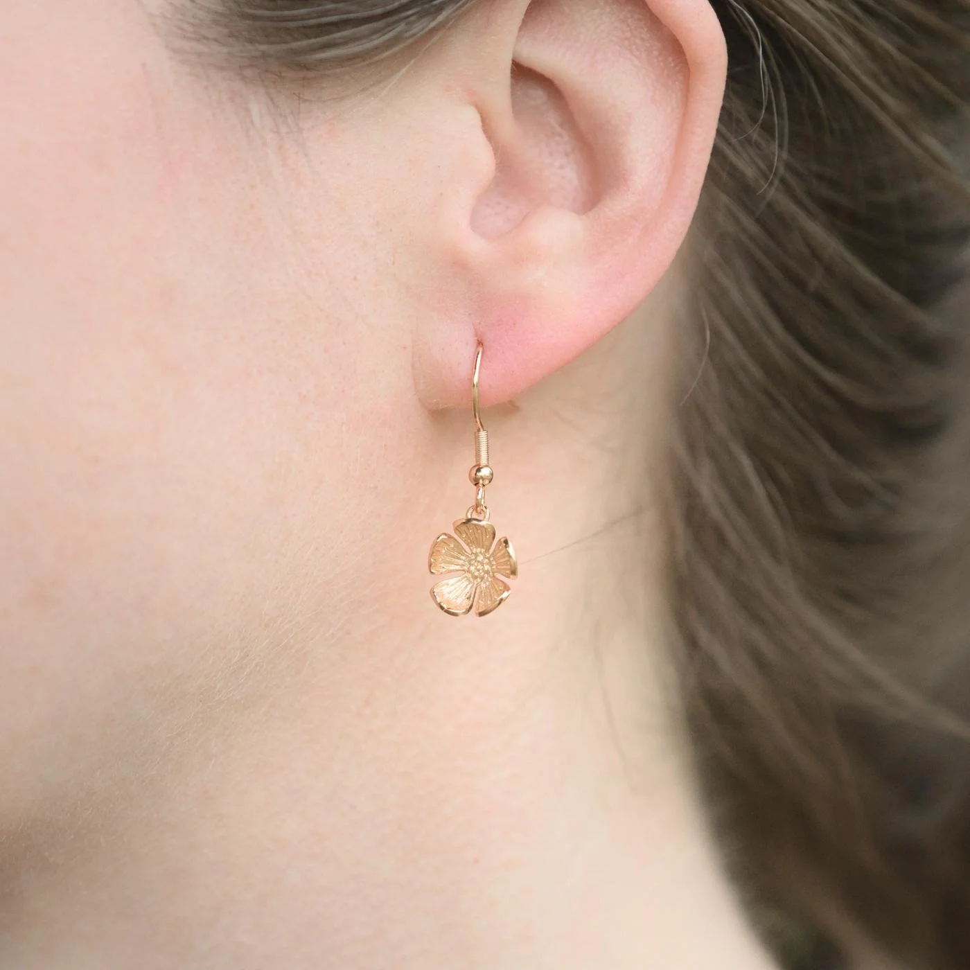 Forget-Me-Not Dangle Earrings (14K Gold, Silver) - Handmade - Image 4