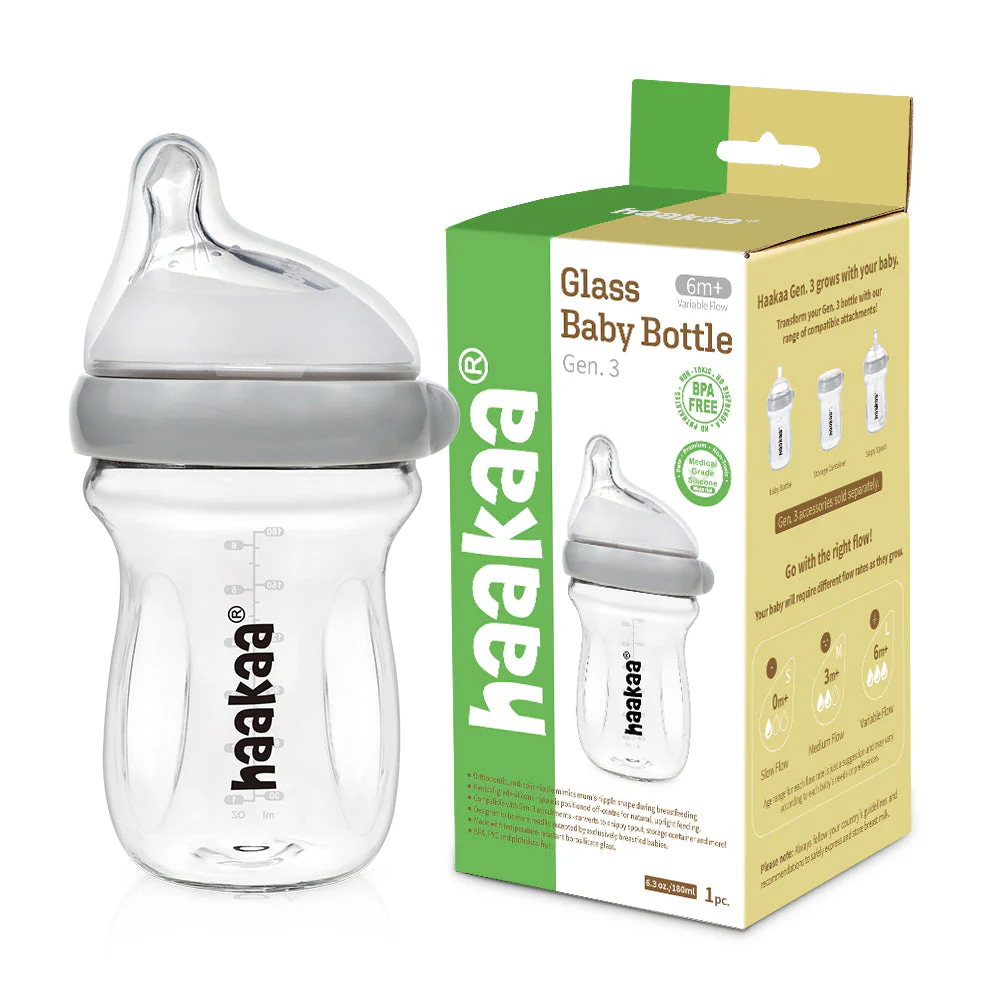 Haakaa Glass Baby Bottle 6 oz/160 ml - Image 4