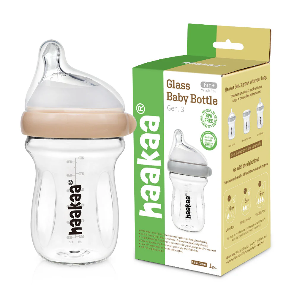Haakaa Glass Baby Bottle 6 oz/160 ml - Image 5