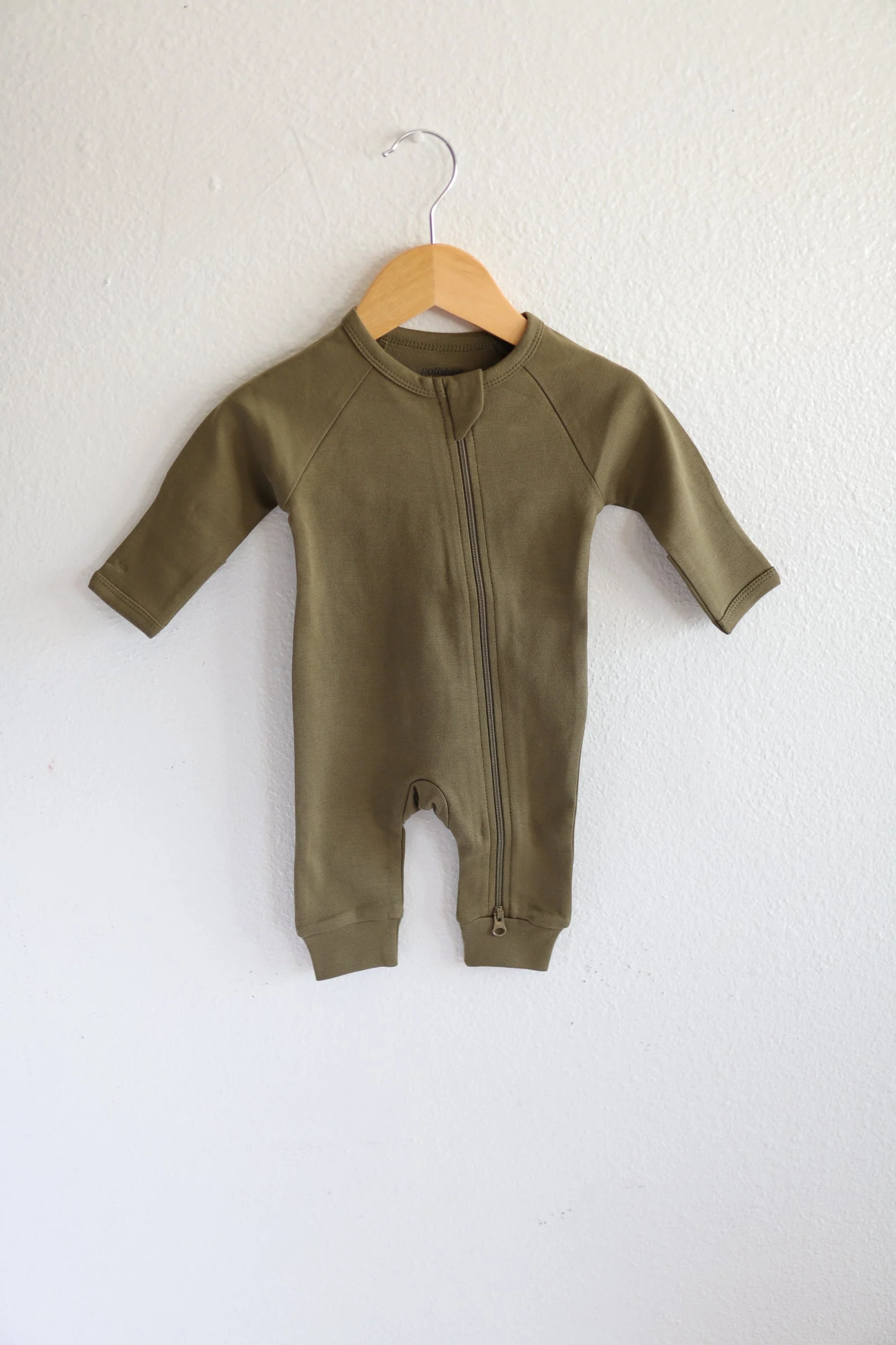 Olive Organic Cotton Baby Sleeper - Image 3