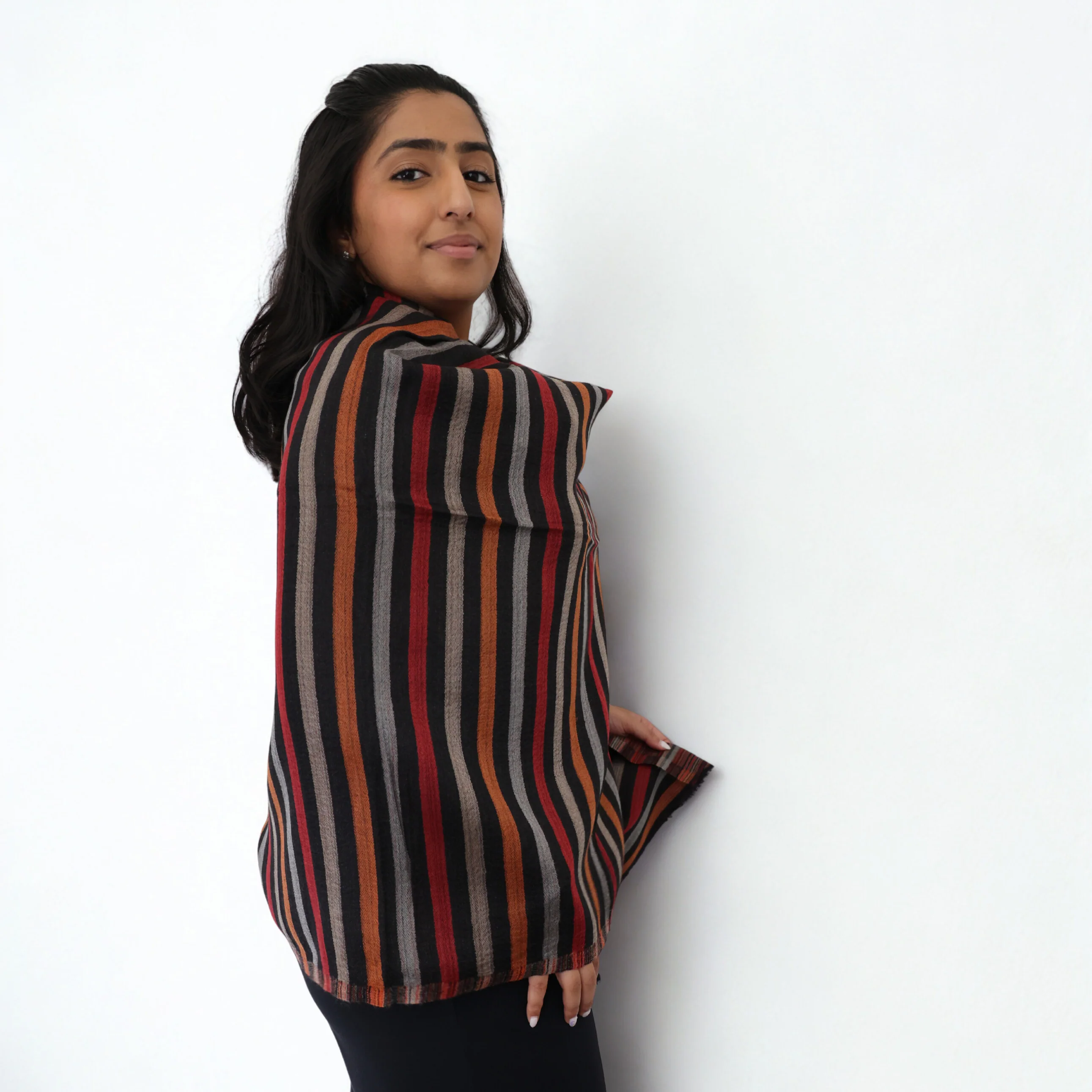 Pure Cashmere Scarf - Statement Stripe - Image 2