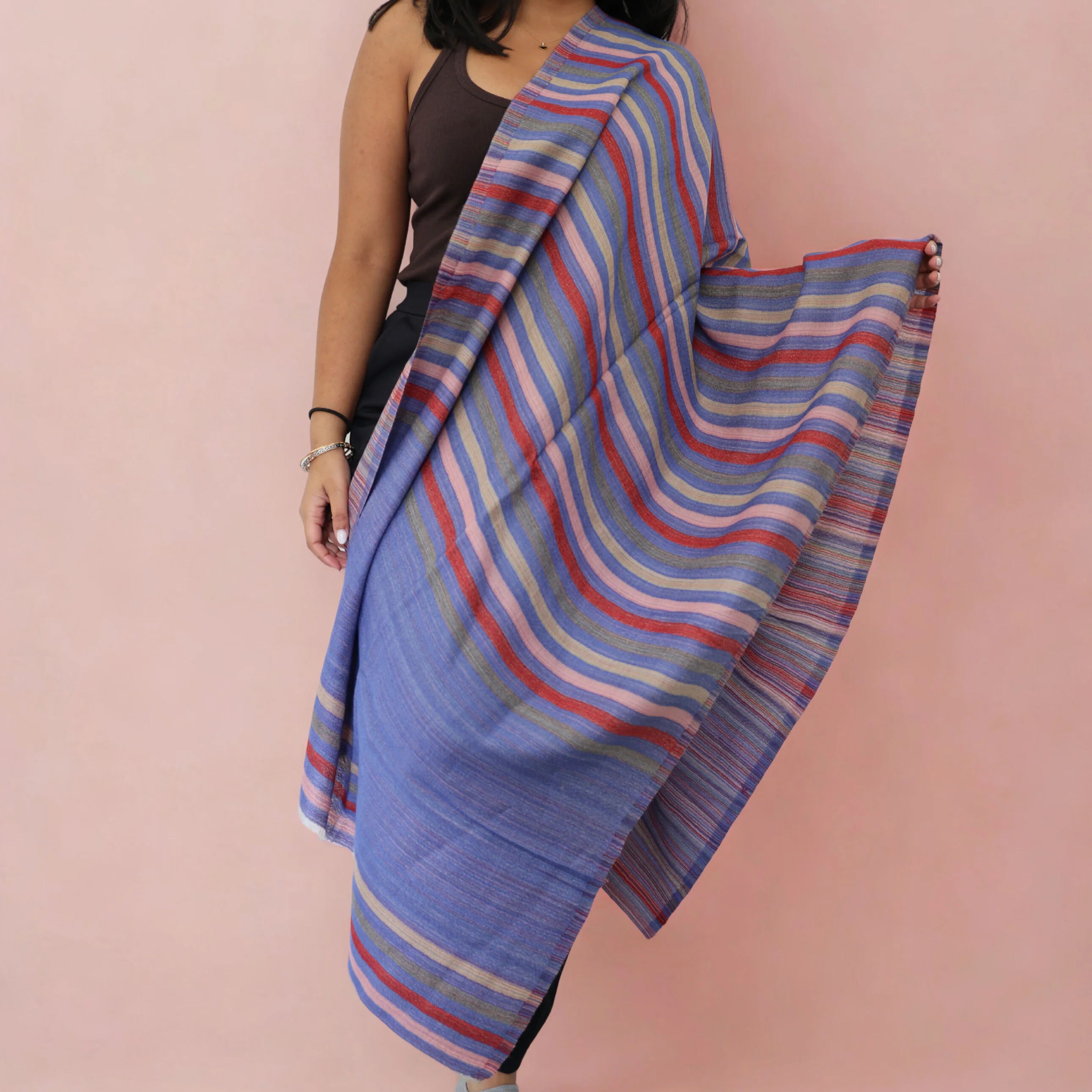Pure Cashmere Scarf - Statement Stripe - Image 4