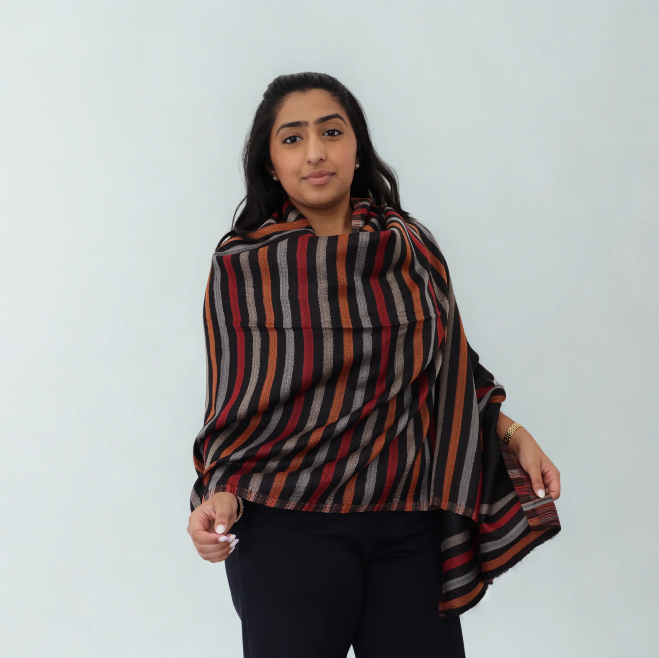 Pure Cashmere Scarf - Statement Stripe - Image 5