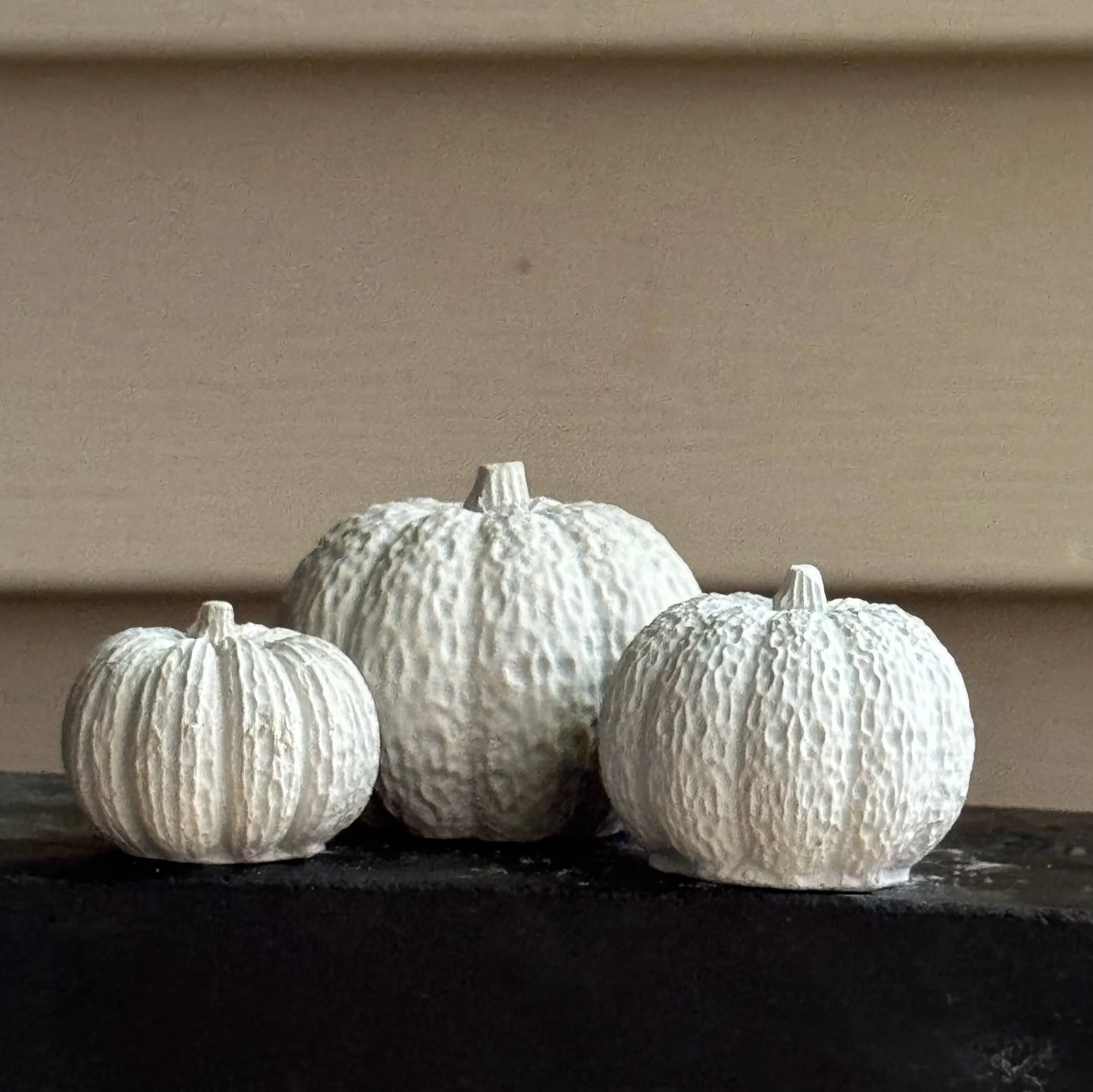 Set of 3 Pumpkins - Handmade Concrete Decor - Image 3