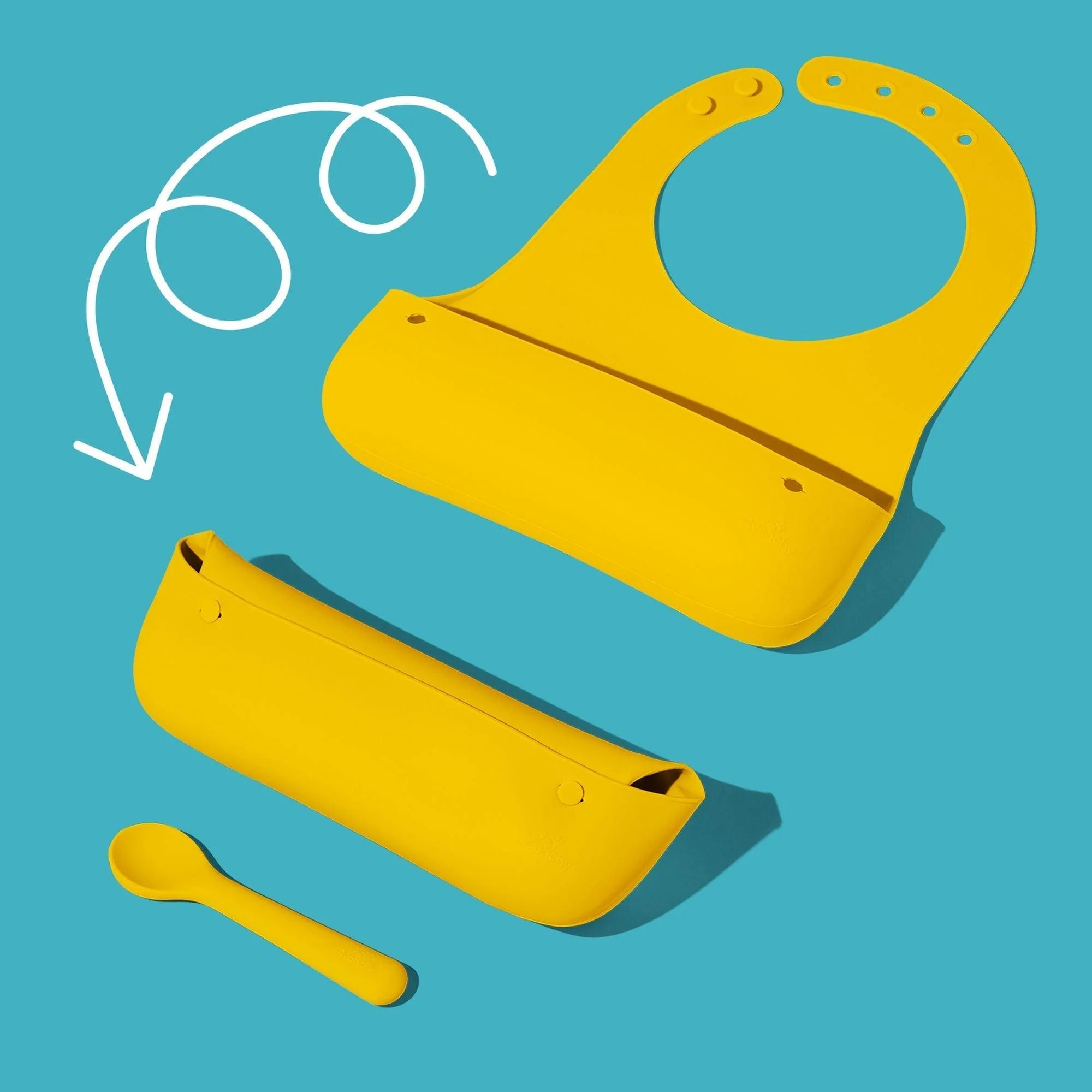 Roll & Go Silicone Bib + Spoon (9 color options) - Image 5