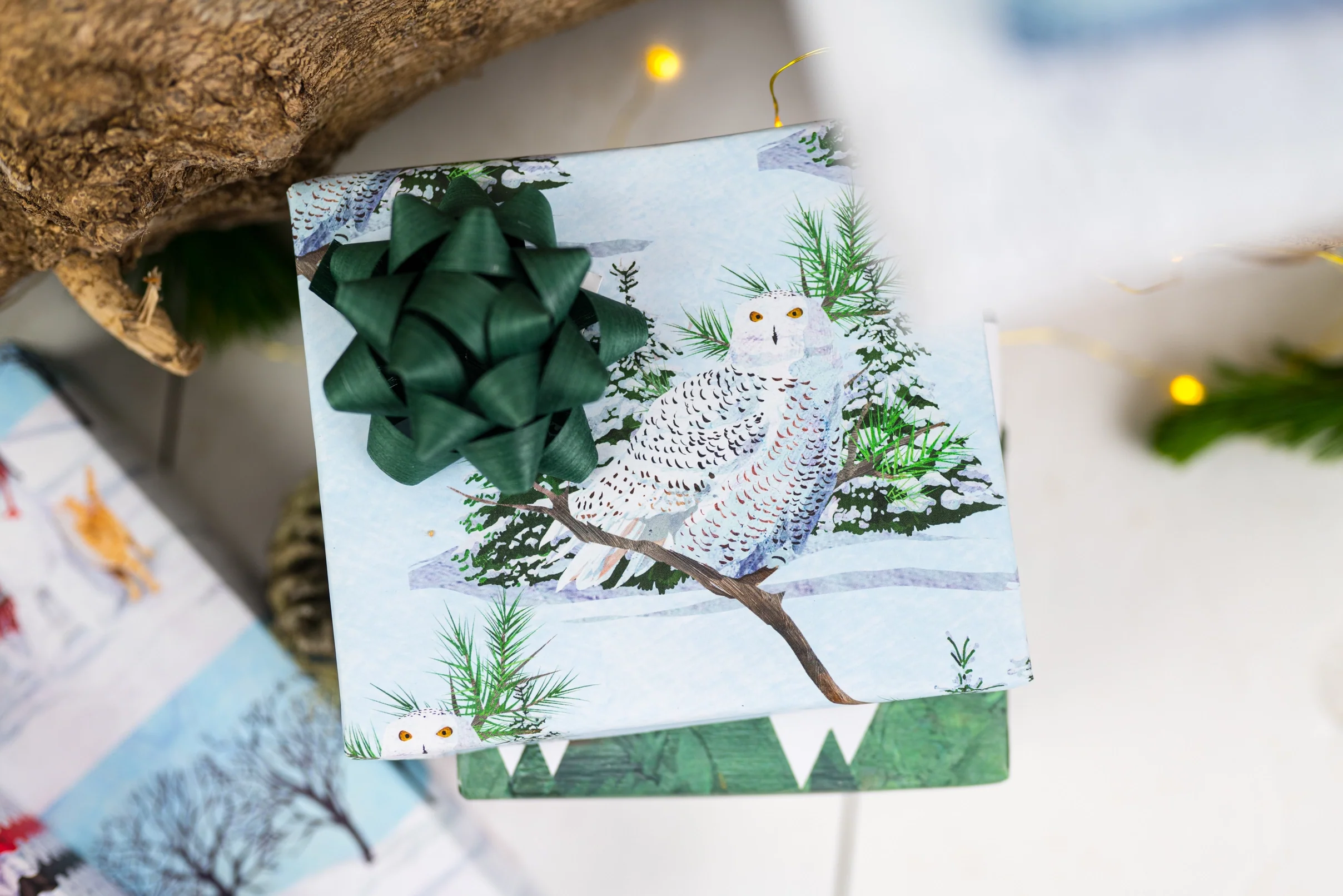 Snowy Owl Eco Gift Wrap (Double Sided) - Image 3