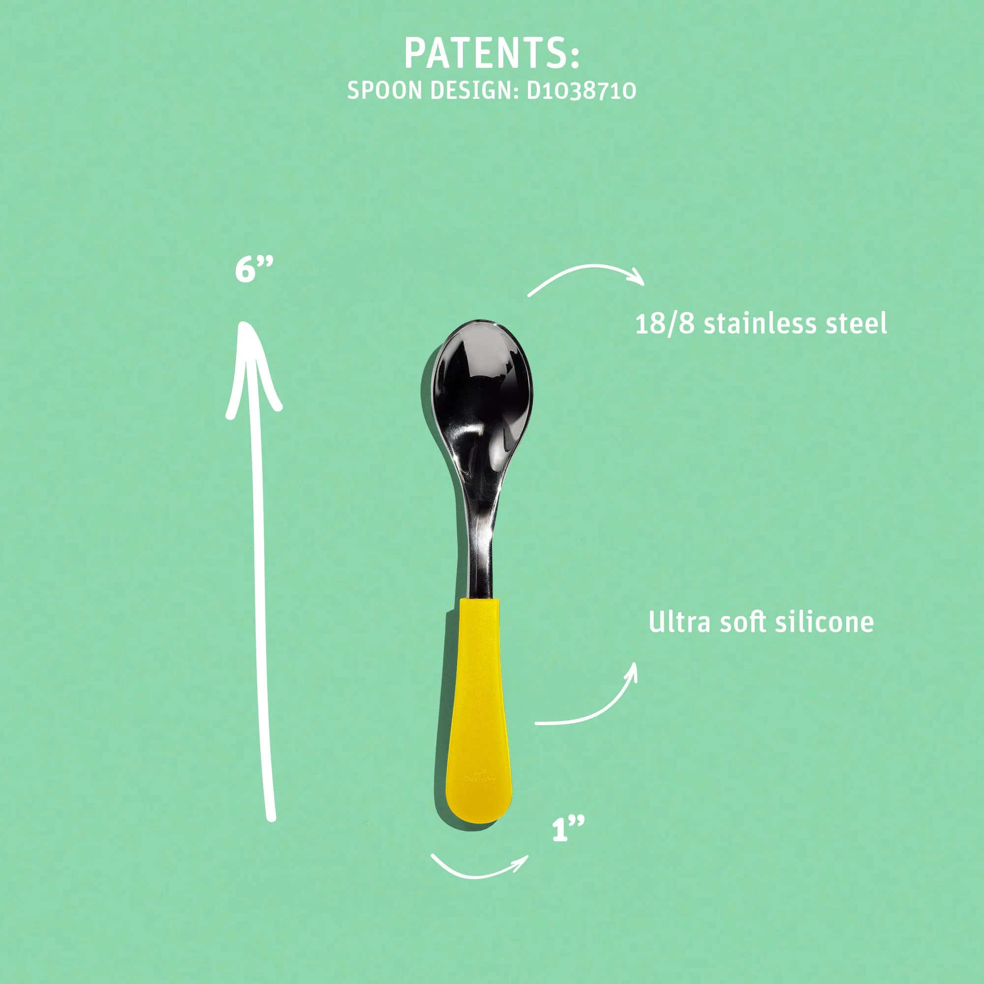 Stainless Steel Baby Spoons - Wide & Short (9 color options) - Image 3