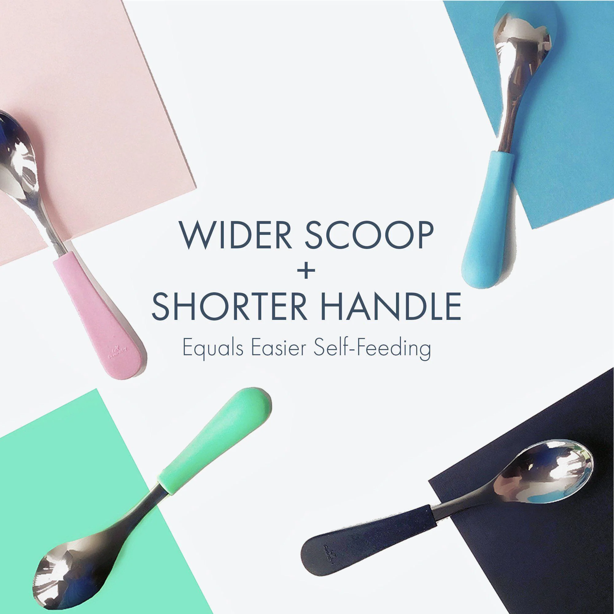 Stainless Steel Baby Spoons - Wide & Short (9 color options) - Image 4