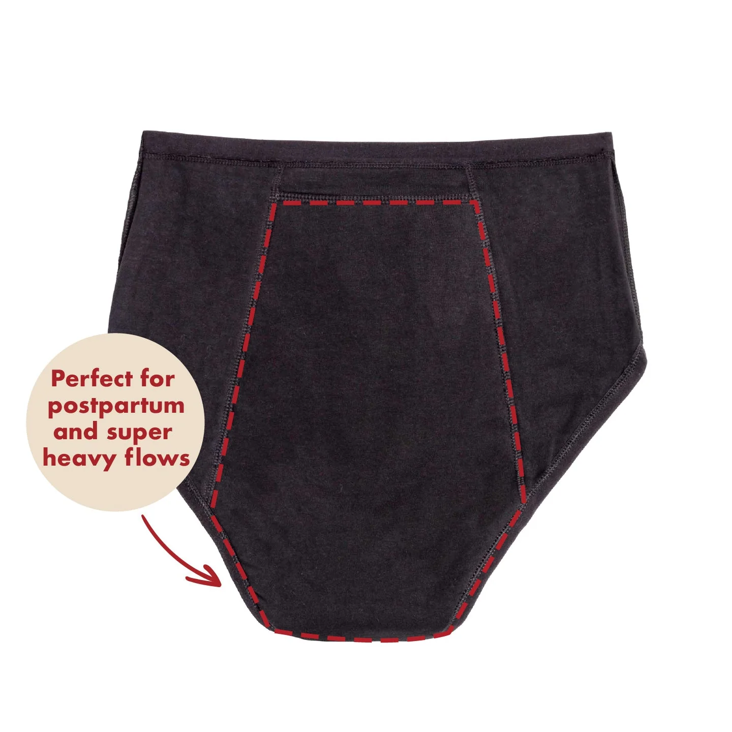 Extra Coverage High Waisted Period Underwear - Organic Cotton For Heavy Flows - Image 10