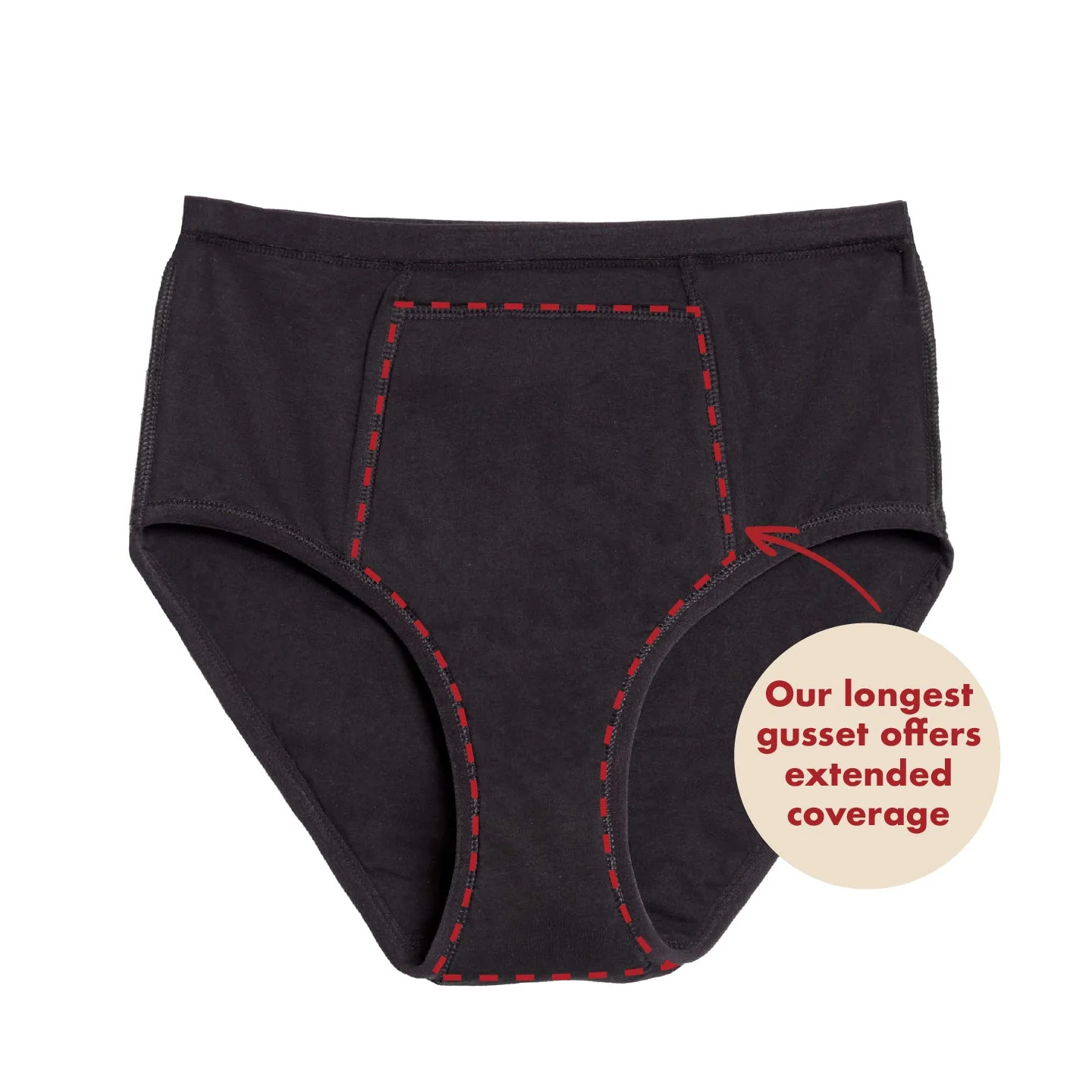 Extra Coverage High Waisted Period Underwear - Organic Cotton For Heavy Flows - Image 11
