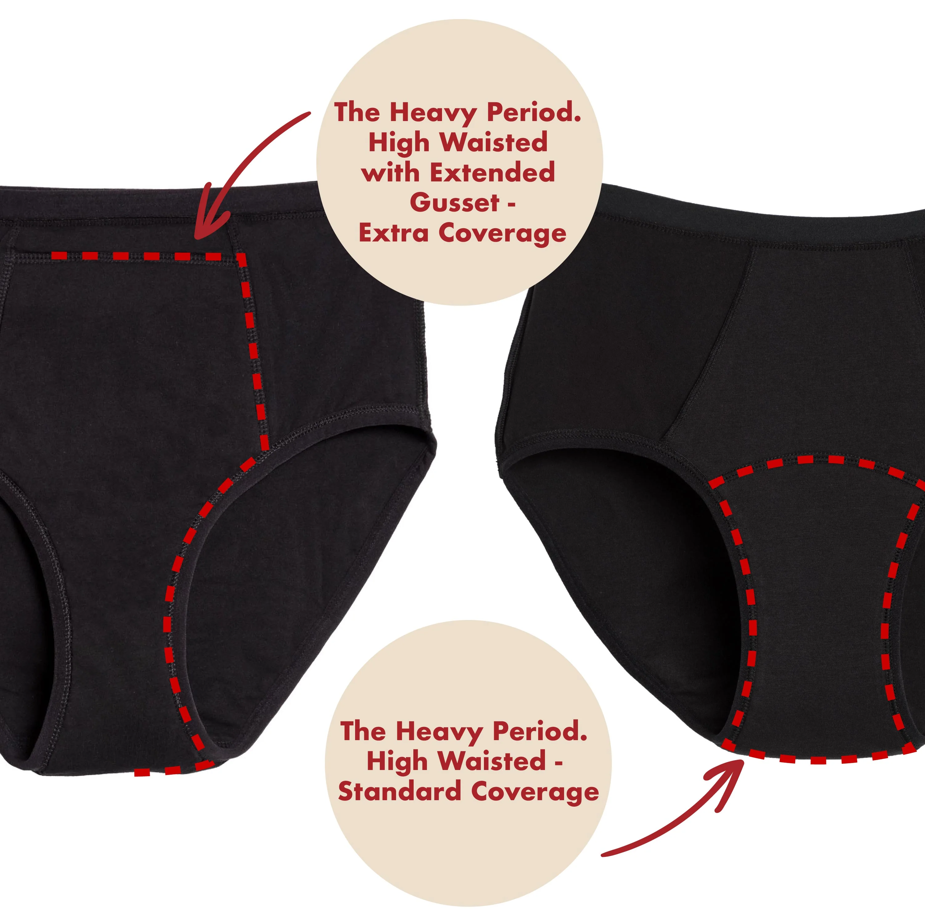 Extra Coverage High Waisted Period Underwear - Organic Cotton For Heavy Flows - Image 12