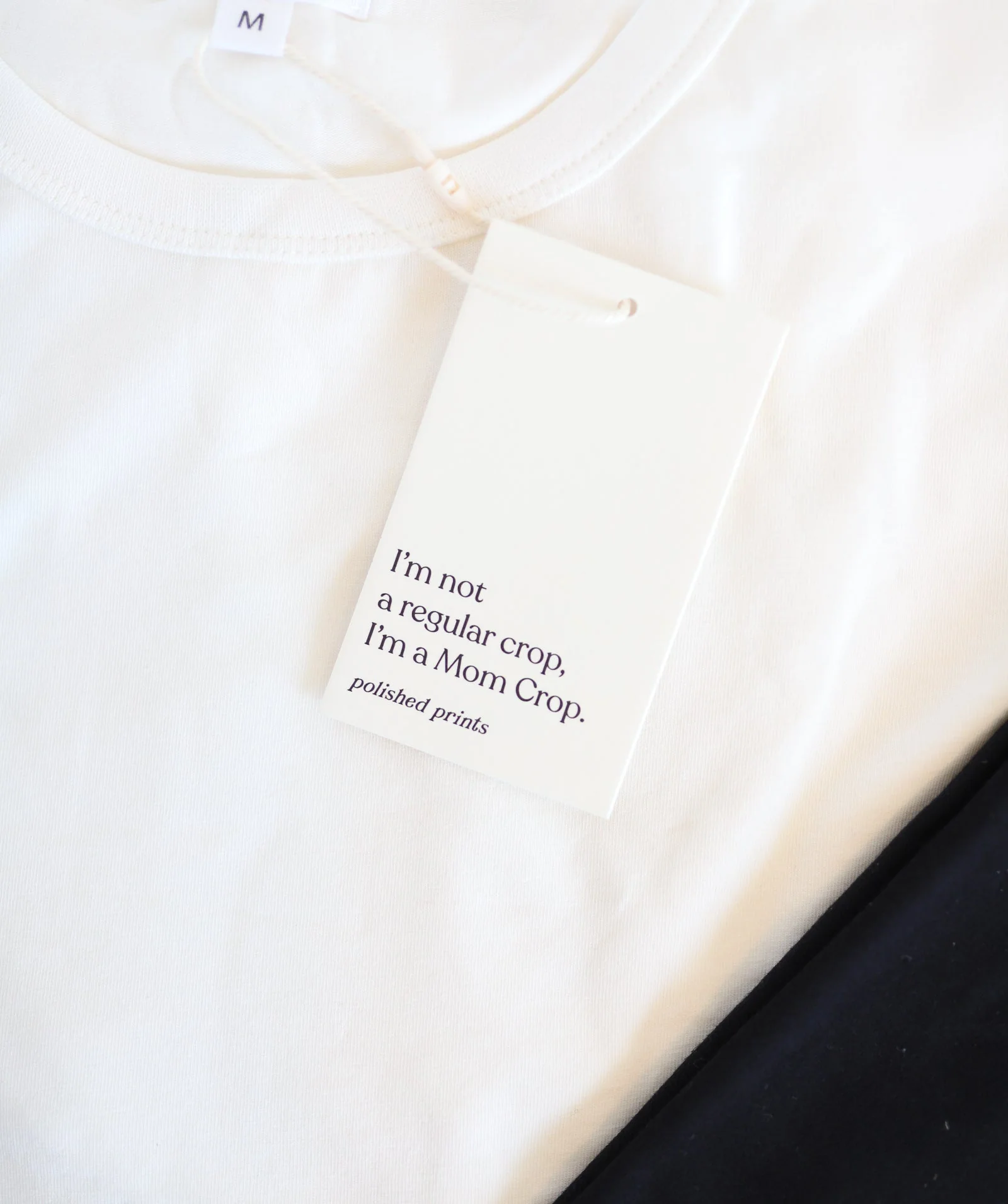 White Mom Cropped Tee - Image 3