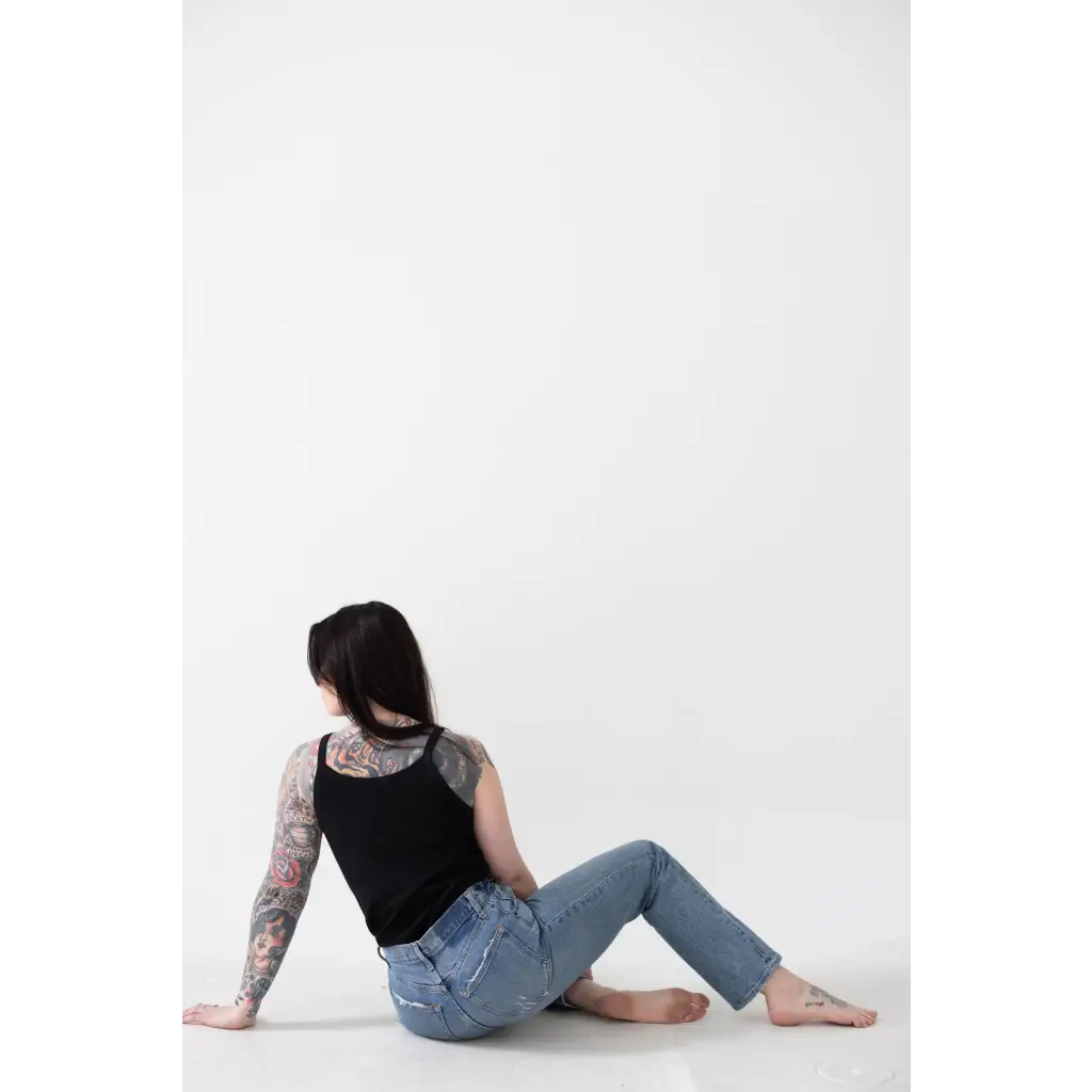 Black Organic Cotton Mom Tank - Image 4