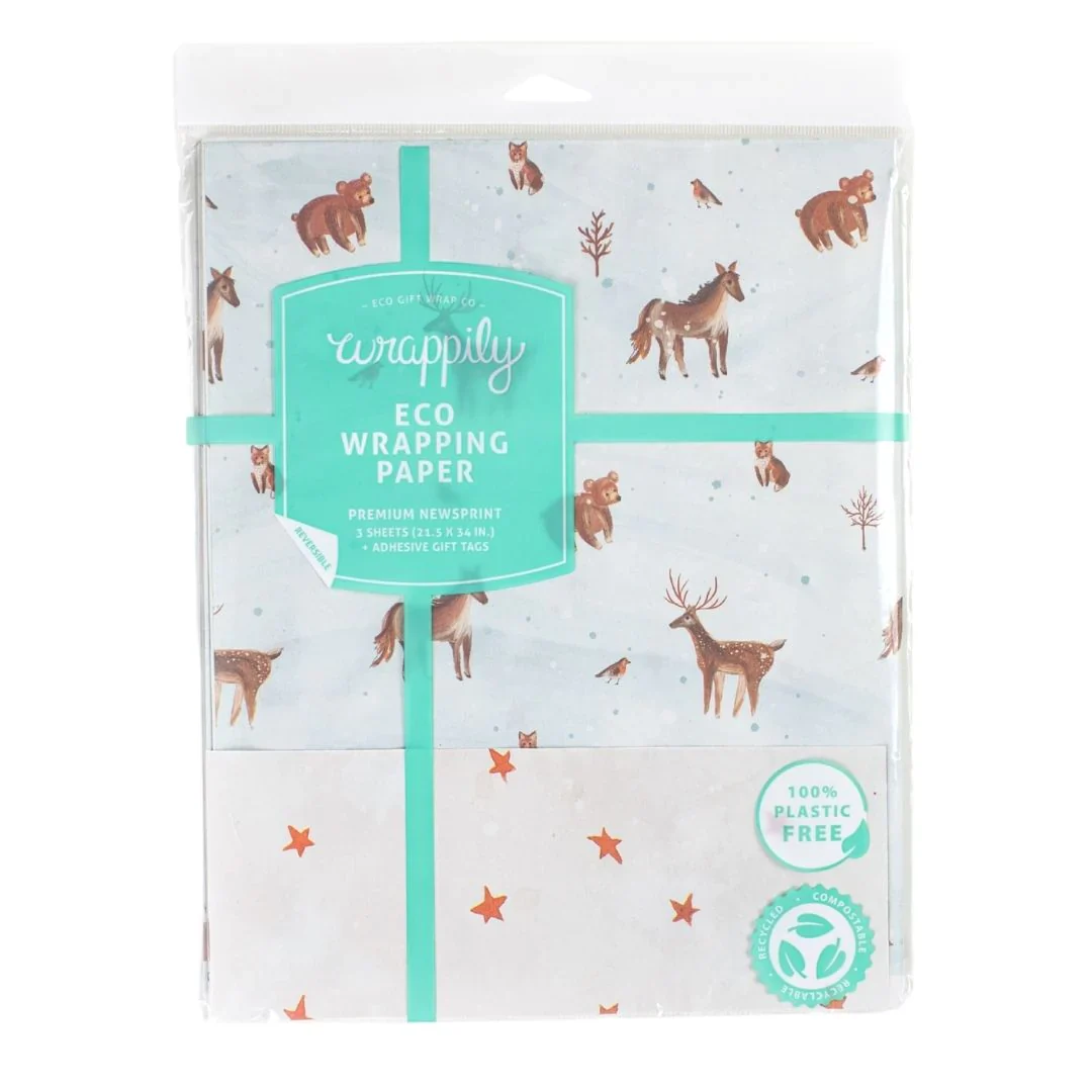 Winter Animals Eco Gift Wrap (Double Sided) - Image 5