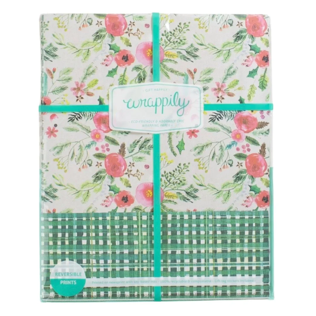 Winter Floral Eco Gift Wrap (Double Sided) - Image 5